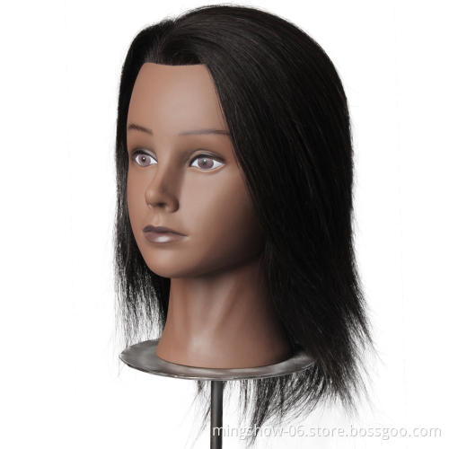 100% real hair black mannequin head with human hair on sale
